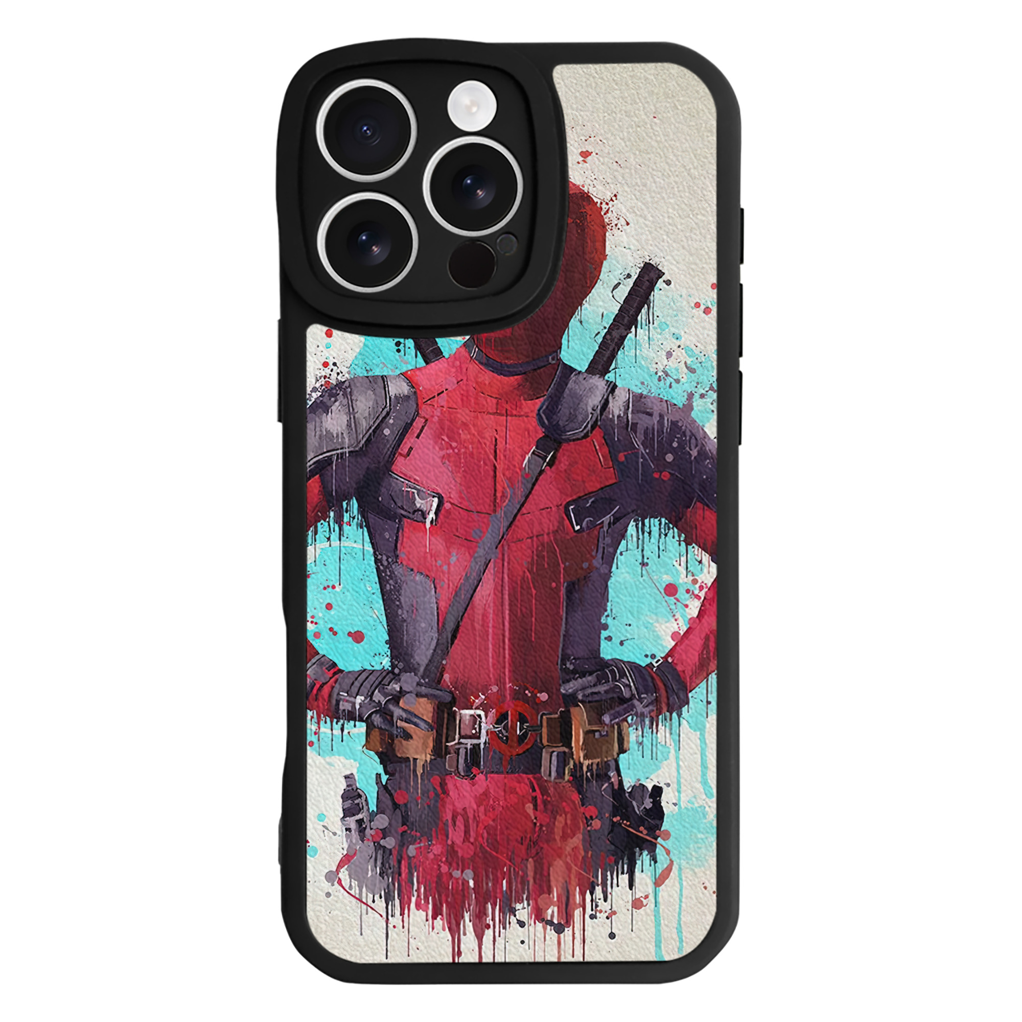（画像用） Deadpool デッドプール 【iPhone 16シリーズ対応】シリコンスマホケース（レザー調） 材質：シリコン